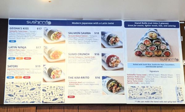 Menu photo 2 Sushirrito San Francisco, CA Menu photo 2 Sushirrito San Francisco, CA