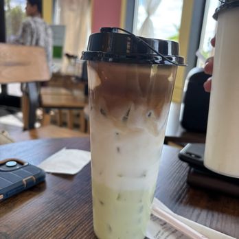 Croffle Craze Cafe - Custom pandan latte! - Coffee & Tea Near Me - Redding, California
