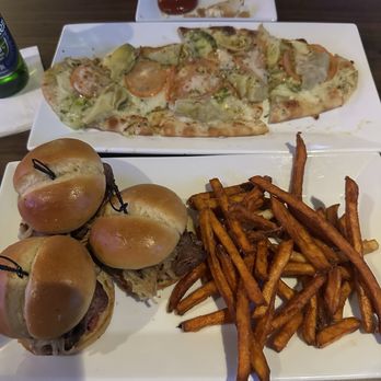 Seventy Six Lamb by Station Casinos - Steak Sliders sweet potato fries and pesto flatbread - Sports Bars Near Me - North Las Vegas, Nevada