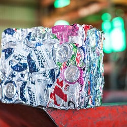 Bonnie's Car Crushers - bailed pop cans