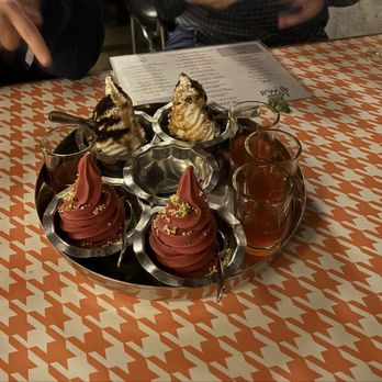 Laser Wolf - Brown sugar vanilla soft serve, sour cherry sorbet, and complementary after-dinner drinks - Middle Eastern Near Me - Philadelphia, Pennsylvania