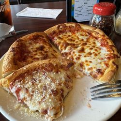 Small cheese pizza. Greek style.
