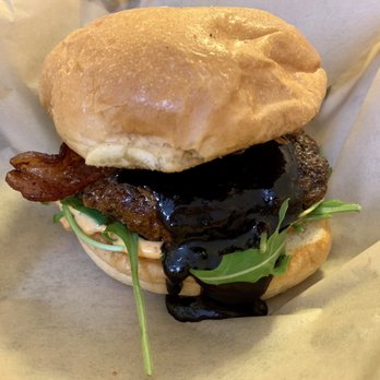 The Burger Dive - "I'm Your Huckleberry" Burger- Yum! Sweet and savory - Burgers Near Me - Billings, Montana