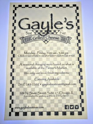 Menu photo 6 Gayle V's Best Ever Grilled Cheese Chicago, IL Menu photo 6 Gayle V's Best Ever Grilled Cheese Chicago, IL