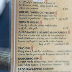 TaMolly's Mexican Kitchen - Starters - terrible photo try Bobs Dip