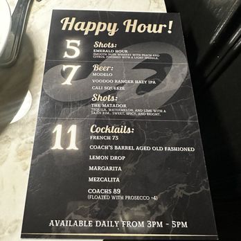 Coach's Tavern - Happy hour menu - Sports Bars Near Me - Palmdale, California