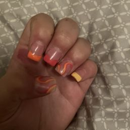 Overall, it's OK but the nails are very dirty under and I didn't do anything and the pointer fingers orange and she cut me with the Dremel Overall, it's OK but the nails are very dirty under and I didn't do anything and the pointer fingers orange and she cut me with the Dremel