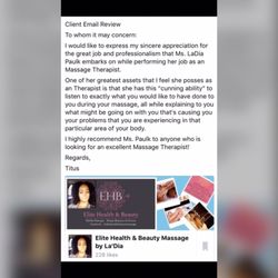 Elite Health & Beauty Massage