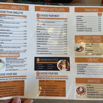 Koa Pancake House - menu - Breakfast & Brunch Near Me - Honolulu, Hawaii