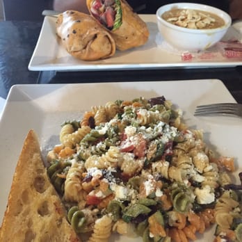 Symposium Cafe Restaurant Aurora - Fusilli pasta and steak wrap - Breakfast & Brunch Near Me - Aurora, Ontario Symposium Cafe Restaurant Aurora - Fusilli pasta and steak wrap - Breakfast & Brunch Near Me - Aurora, Ontario