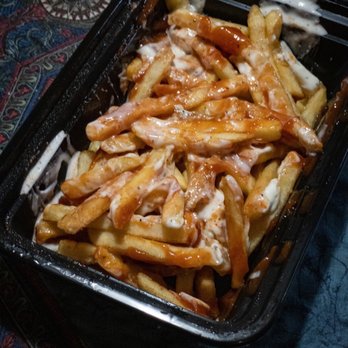 Austin's Habibi - French Fry Soup: too much sauce!! - Mediterranean Near Me - Austin, Texas