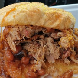 Farmer stacker with pulled pork Farmer stacker with pulled pork
