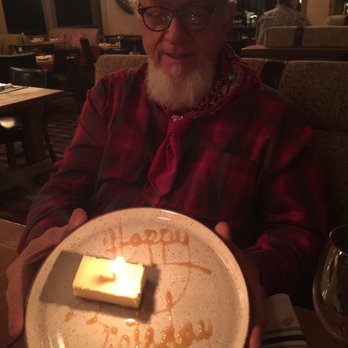 Corkfire Kitchen - So "sweet" of them to bring the birthday boy some cheesecake. Creamy and light. Perfection! - New American Near Me - Temecula, California