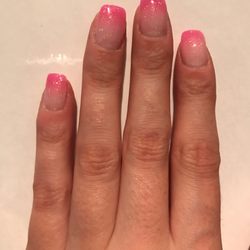 Time Nails - Gorgeous ombré pink nails with of course, a little glitter!!!  Love my SNS from Time Nails!
