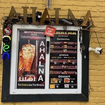 Ahalna Foods - The window to order & the menu - Middle Eastern Near Me - West Springfield, Massachusetts
