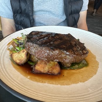 Aura Waterfront Restaurant + Patio - 12 oz New York Stripling ($49): expensive but tasty! - Seafood Near Me - Victoria, British Columbia Aura Waterfront Restaurant + Patio - 12 oz New York Stripling ($49): expensive but tasty! - Seafood Near Me - Victoria, British Columbia