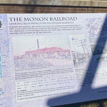 The Monon Railroad Dedication - Landmarks & Historical Buildings Near Me - Bloomington, Indiana The Monon Railroad Dedication - Landmarks & Historical Buildings Near Me - Bloomington, Indiana