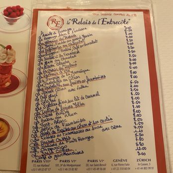 Le Relais de l'Entrecôte - The dessert menu - all made in house! - Steakhouses Near Me - Paris, 75 Le Relais de l'Entrecôte - The dessert menu - all made in house! - Steakhouses Near Me - Paris, 75