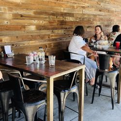 LazyG Brewhouse - Front patio seating area