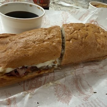 Adamson's French Dip - Prime rib sandwich, with cheese, onions and jalapeños with juice on the side - Burgers Near Me - San Jose, California Adamson's French Dip - Prime rib sandwich, with cheese, onions and jalapeños with juice on the side - Burgers Near Me - San Jose, California