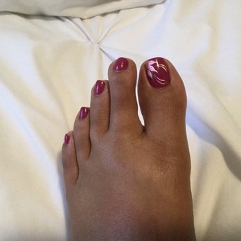 Cuties Nail - Pedicure with nail art at Cuties.  Ignore the swollen feet...pregnancy symptom - Nail Salons Near Me - Brampton, Ontario