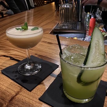 The Grasshopper - Grasshopper (left) Verde Tropical (right) - Cocktail Bars Near Me - Long Beach, California
