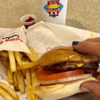 Nation's Giant Hamburgers - Cheeseburger with fries. - Burgers Near Me - San Leandro, California