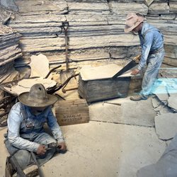 Fossil Butte National Monument - Mannequin diorama: night fossil harvesting.