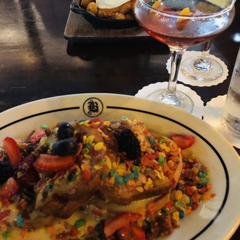 Bosscat Kitchen & Libations - Fruity Pebbles French Toast. - New American Near Me - Houston, Texas Bosscat Kitchen & Libations - Fruity Pebbles French Toast. - New American Near Me - Houston, Texas