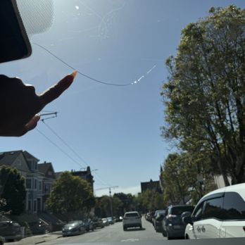 Chevron - All the way from my mirror to half of the glass, also you can see the dirty water stains on the glass from their "wash" - Gas Stations Near Me - San Francisco, California Chevron - All the way from my mirror to half of the glass, also you can see the dirty water stains on the glass from their "wash" - Gas Stations Near Me - San Francisco, California