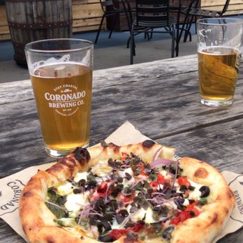 Coronado Brewing - Veggie pizza and sour beer - Brewpubs Near Me - San Diego, California