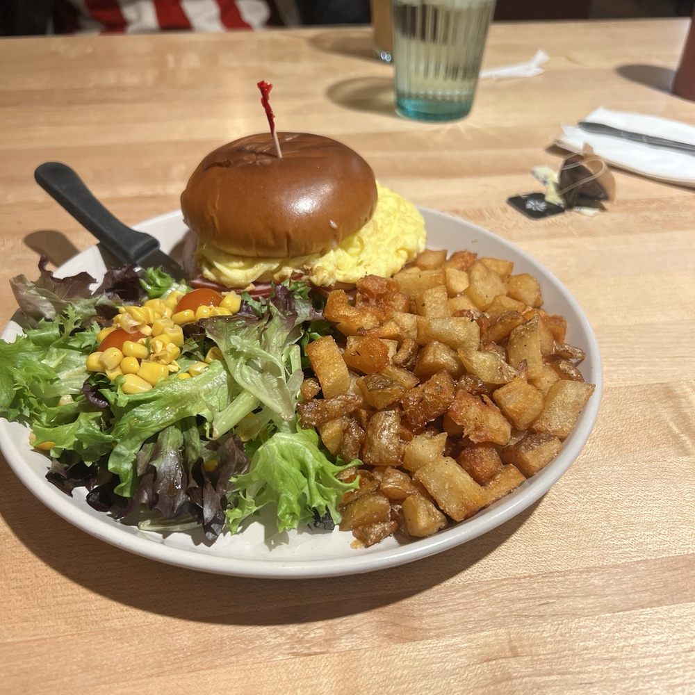 Popping Yolk Cafe - Ham and Sausage Sandwich - Breakfast & Brunch Near Me - Pasadena, California Popping Yolk Cafe - Ham and Sausage Sandwich - Breakfast & Brunch Near Me - Pasadena, California
