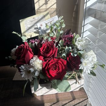 Aggieland Flowers & Chocolates - Very cute basket with small glass containers holding the arrangement! - Florists Near Me - College Station, Texas Aggieland Flowers & Chocolates - Very cute basket with small glass containers holding the arrangement! - Florists Near Me - College Station, Texas