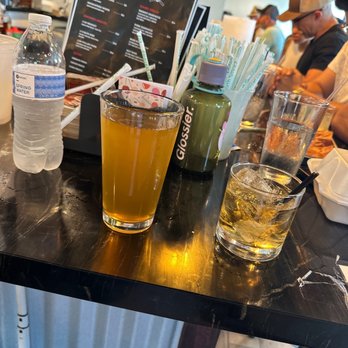 Apocalypse BBQ - Super packed on a Saturday afternoon. Enjoying some drinks while we wait. - Food Trucks Near Me - Miami, Florida