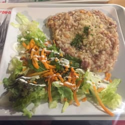 Au-Au Lanches - Risoto de carne seca com abóbora.