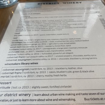 District Winery - Menu - Wineries Near Me - Washington, DC, District of Columbia