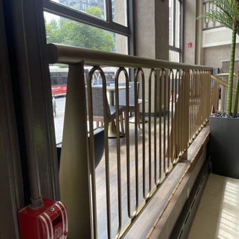 212-PAINTER - Interior painting at major New York City gym franchise prime and painting of steel railings in a gold finish - Painters Near Me - New York, New York