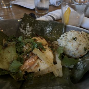 Duke's La Jolla - Banana leaf fish and shrimp - New American Near Me - La Jolla, California