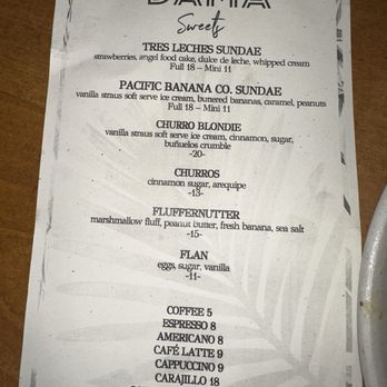 DAMA - Dessert menu - Latin American Near Me - Los Angeles, California