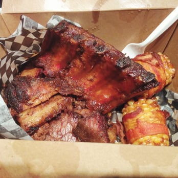 The Palomino - Beef brisket ribs and bacon wrapped corn - Barbeque Near Me - Calgary, Alberta