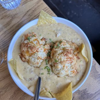 Parkside Public House - Cheddar bay dropped biscuits and chorizo gravy - Gastropubs Near Me - Indianapolis, Indiana Parkside Public House - Cheddar bay dropped biscuits and chorizo gravy - Gastropubs Near Me - Indianapolis, Indiana