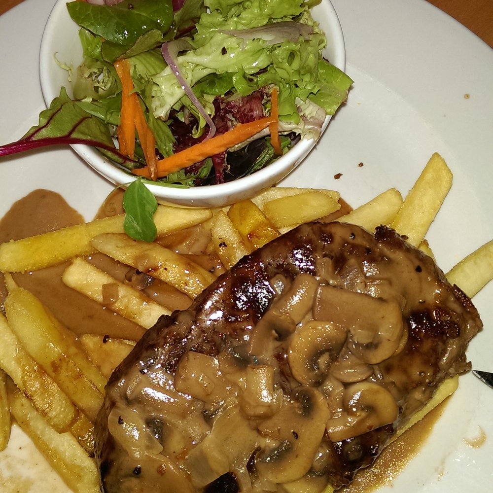 The Junction Club - Wednesday steak night, porterhouse with mushroom sauce, chips & salad. Delicious! - Pubs Near Me - Moonee Ponds, VIC The Junction Club - Wednesday steak night, porterhouse with mushroom sauce, chips & salad. Delicious! - Pubs Near Me - Moonee Ponds, VIC
