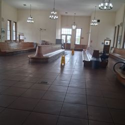 Orlando Health / Amtrak Sun Rail Station - The nice air-conditioned waiting room at Orlando.Amtrak, they don't have much, but at least it's cool in here.
