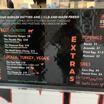 The Steamin' Burger - Menu - Food Trucks Near Me