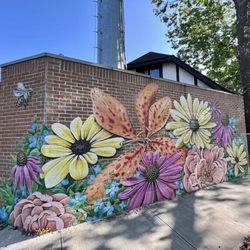 Floral Garden Mural - Fire Station 32 Mural