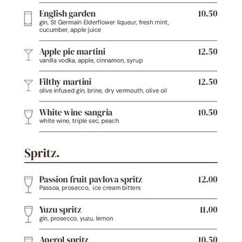 Cow & Sow Queen Square - Drink menu - Steakhouses Near Me - Bristol, BST