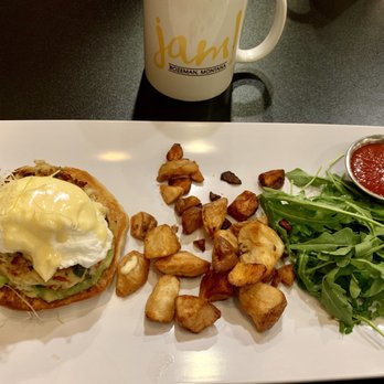 Jam! - Half crab cakes Benedict - Breakfast & Brunch Near Me - Bozeman, Montana Jam! - Half crab cakes Benedict - Breakfast & Brunch Near Me - Bozeman, Montana