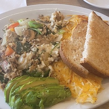 Mikayla's Cafe - Veggie scrambler with egg whites and wheat toast. - American Near Me - Santa Clara, California Mikayla's Cafe - Veggie scrambler with egg whites and wheat toast. - American Near Me - Santa Clara, California