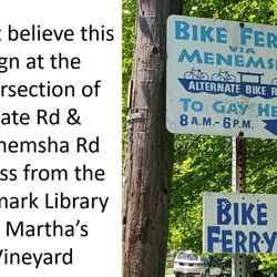 Menemsha Bike Ferry - Don't believe this sign!!