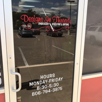 Designs In Thread - Come by and see us! We are here to serve. - Screen Printing Near Me - Lubbock, Texas Designs In Thread - Come by and see us! We are here to serve. - Screen Printing Near Me - Lubbock, Texas